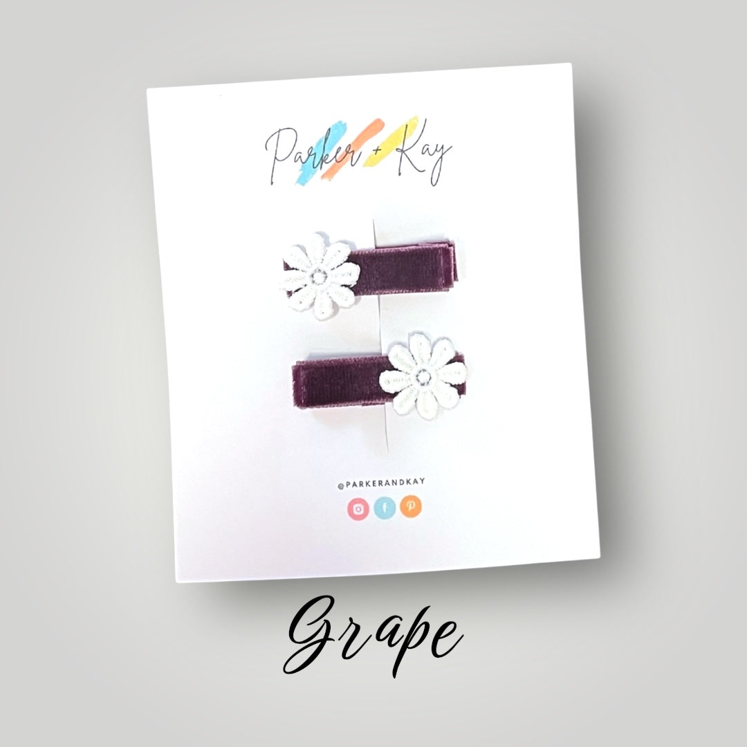 Velvet Blooms Hair Clips