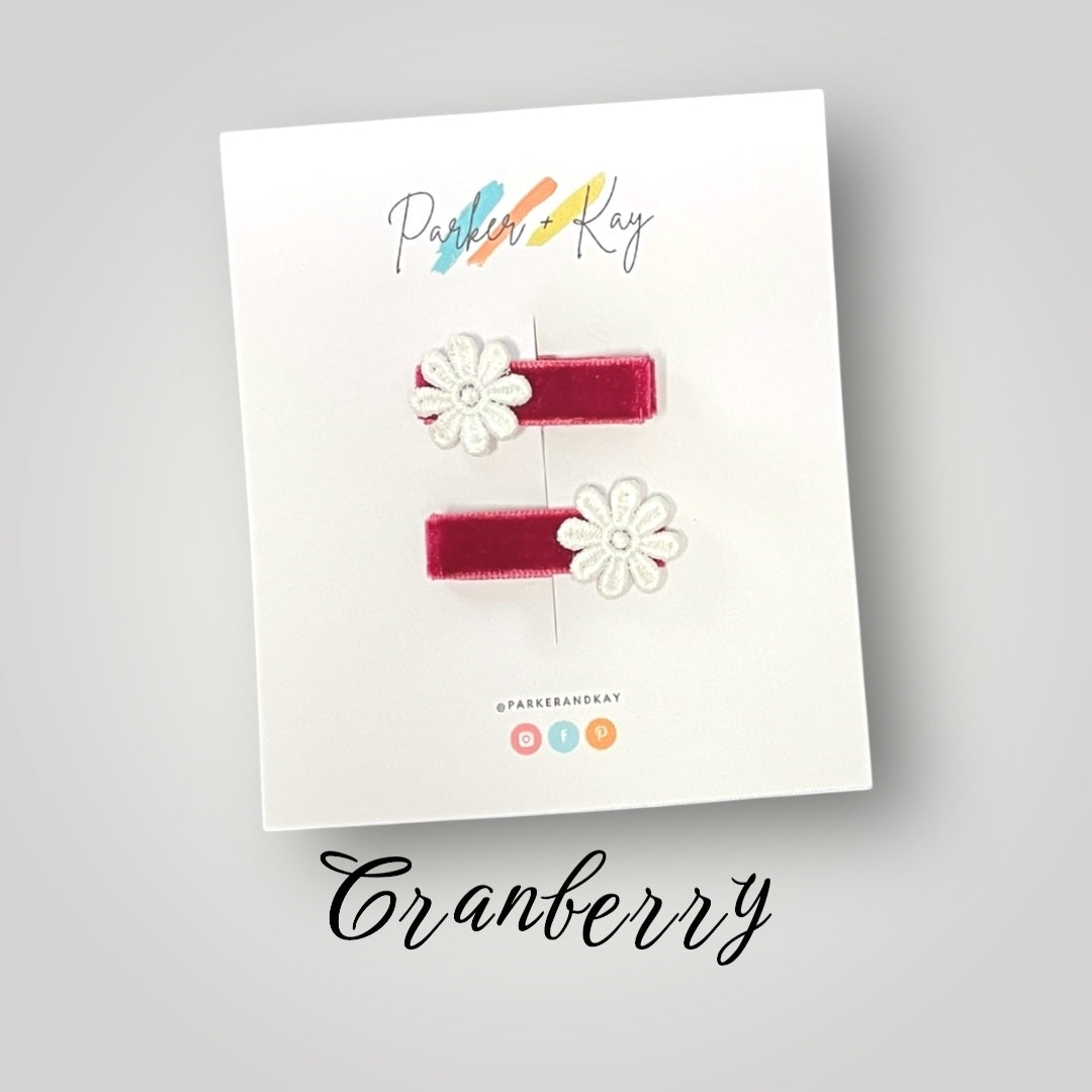 Velvet Blooms Hair Clips