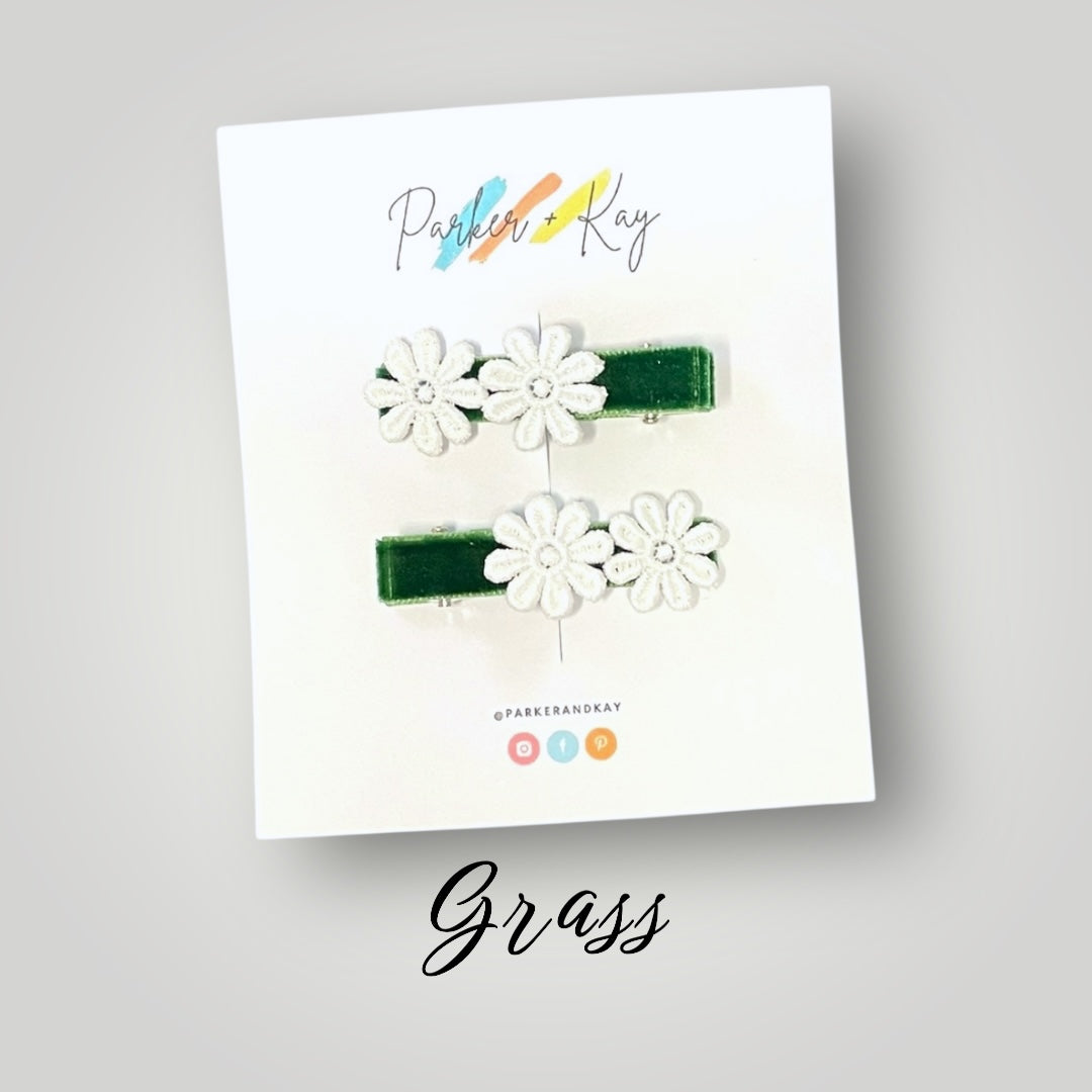 Velvet Blooms Hair Clips
