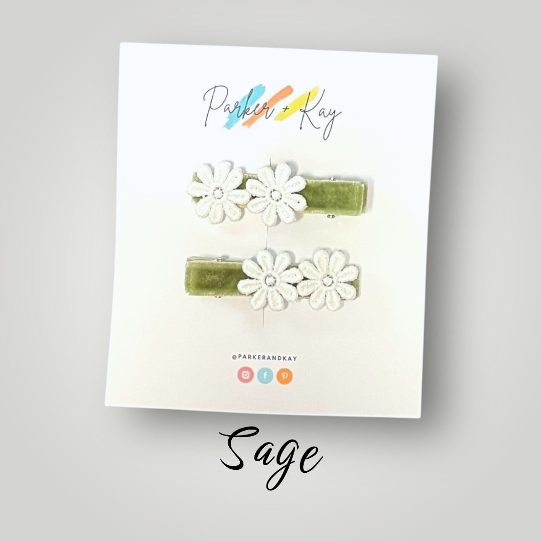 Velvet Blooms Hair Clips