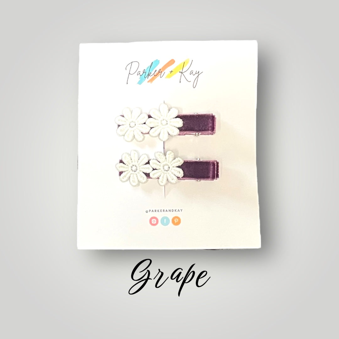 Velvet Blooms Hair Clips