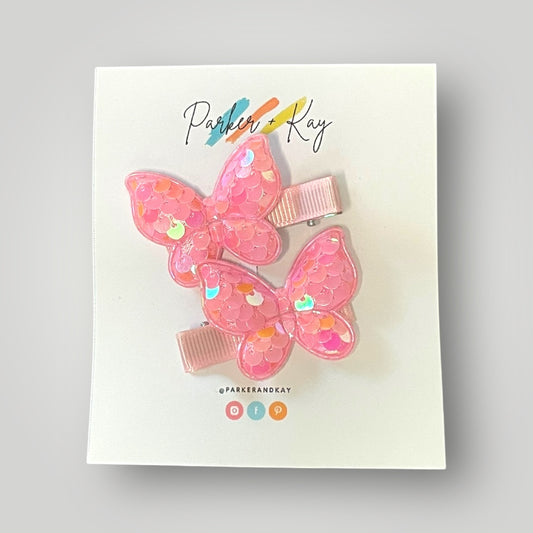 Sequin Butterfly Hair Clips