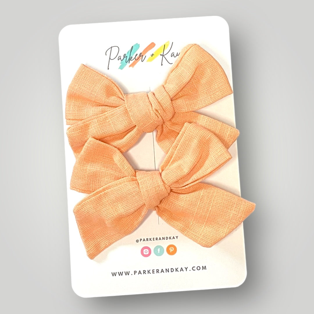 Classic Linen Pigtail Bows