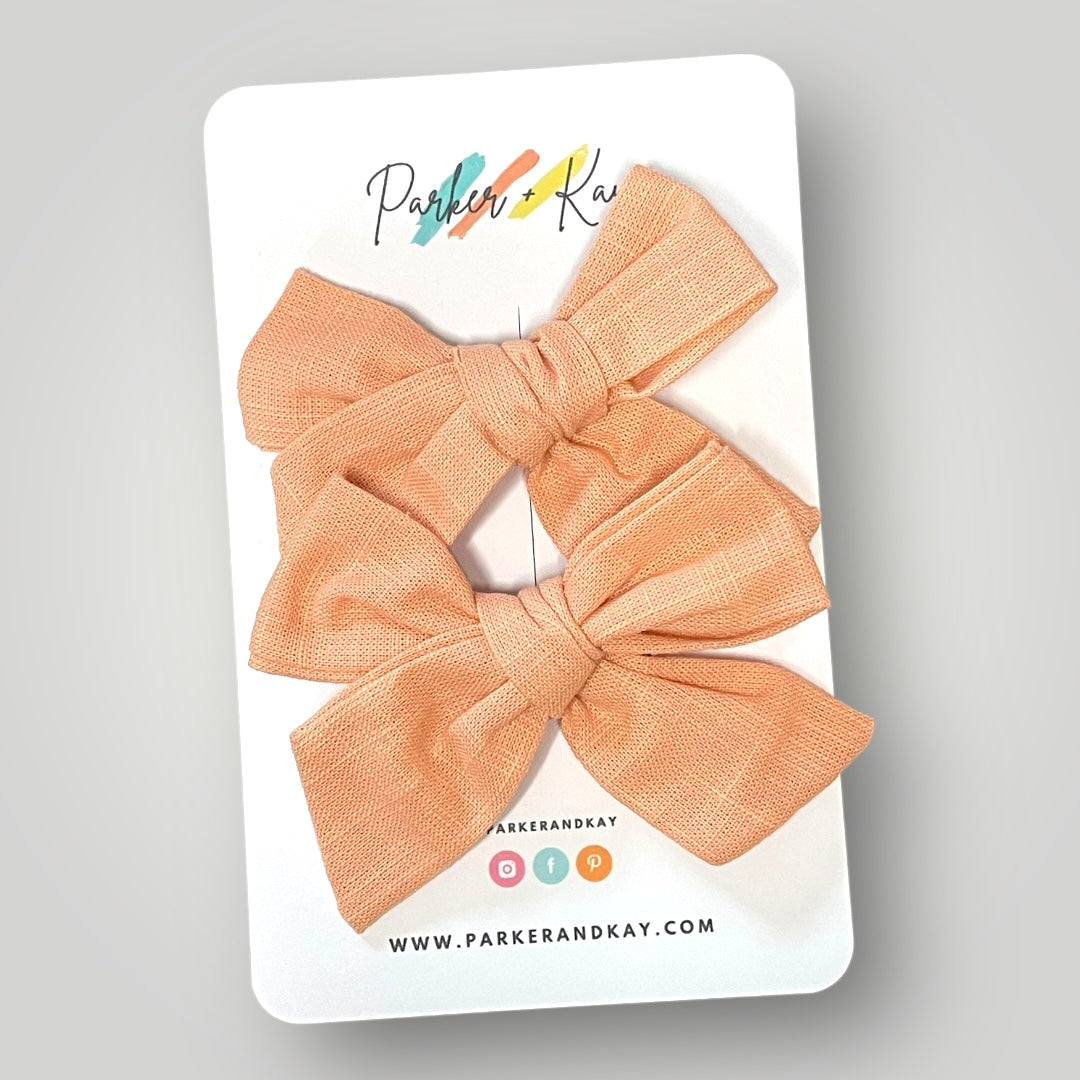 Classic Linen Pigtail Bows