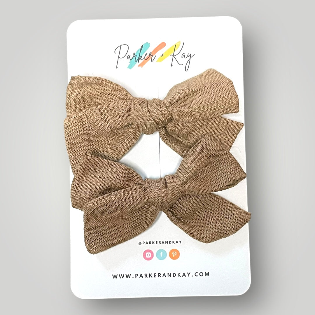 Classic Linen Pigtail Bows