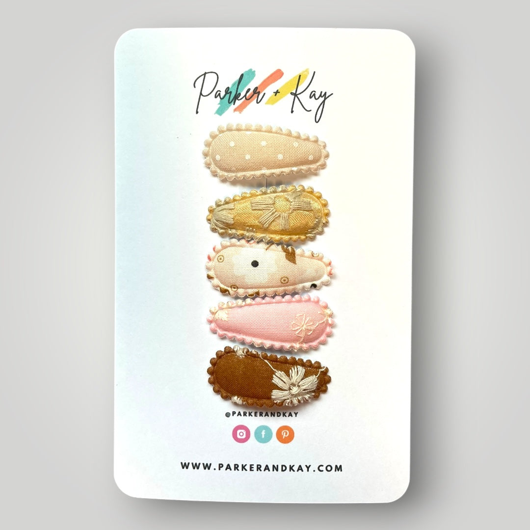 Petite Snap Clip Set | Blush & Cocoa