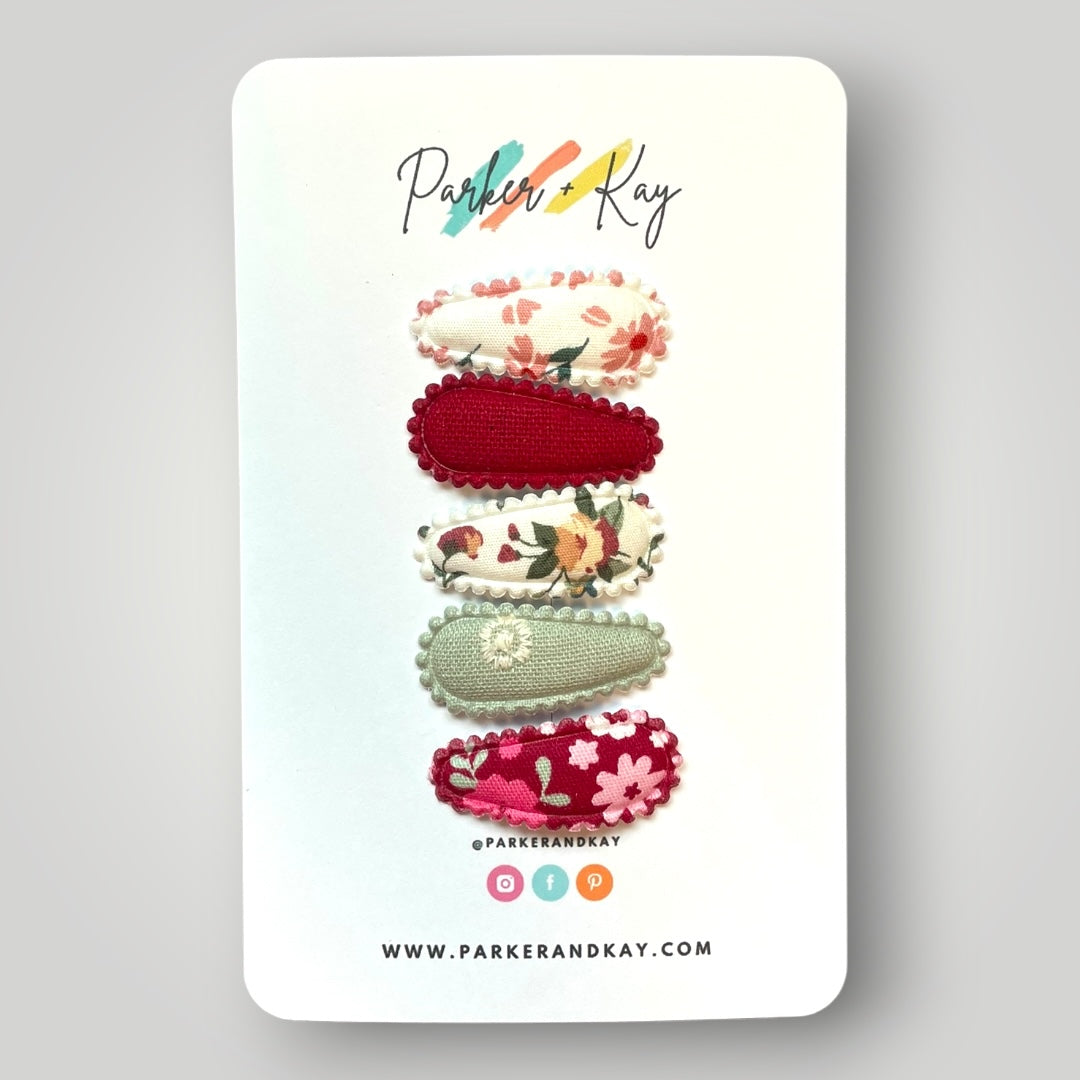 Petite Snap Clip Set | Strawberry Garden