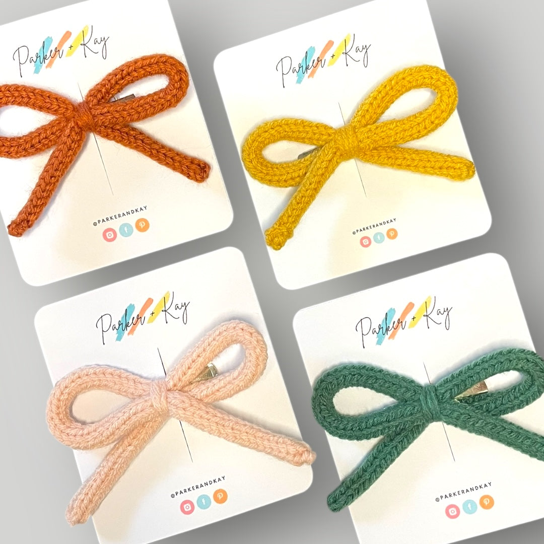 Hand Knit Bows