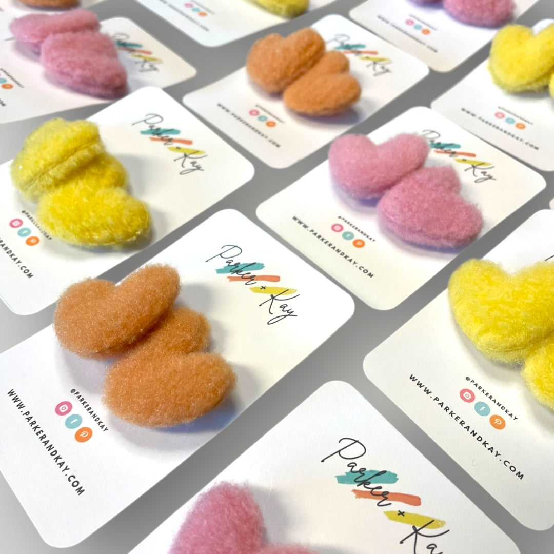 Wool Heart Hair Ties