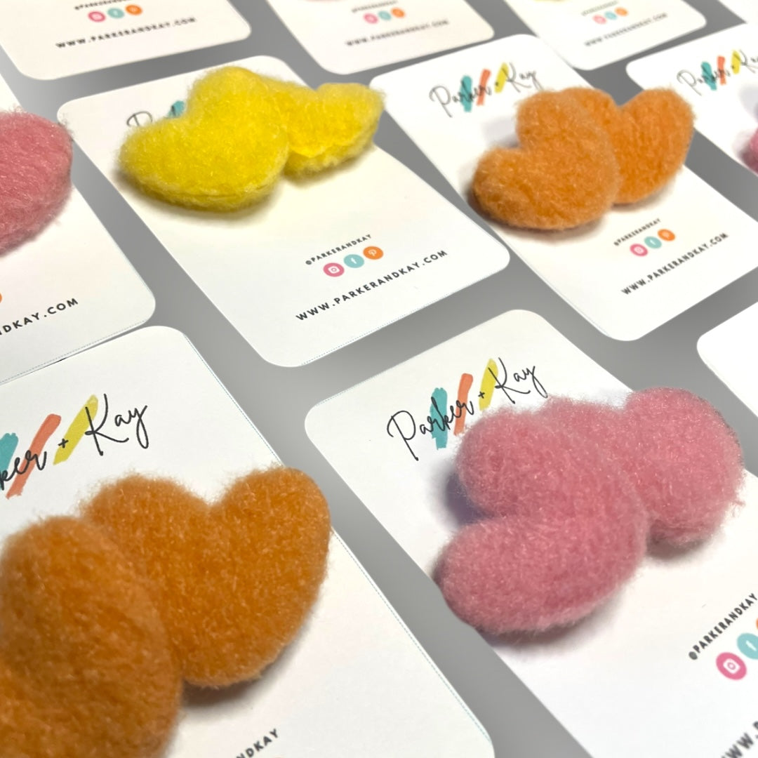 Wool Heart Hair Ties