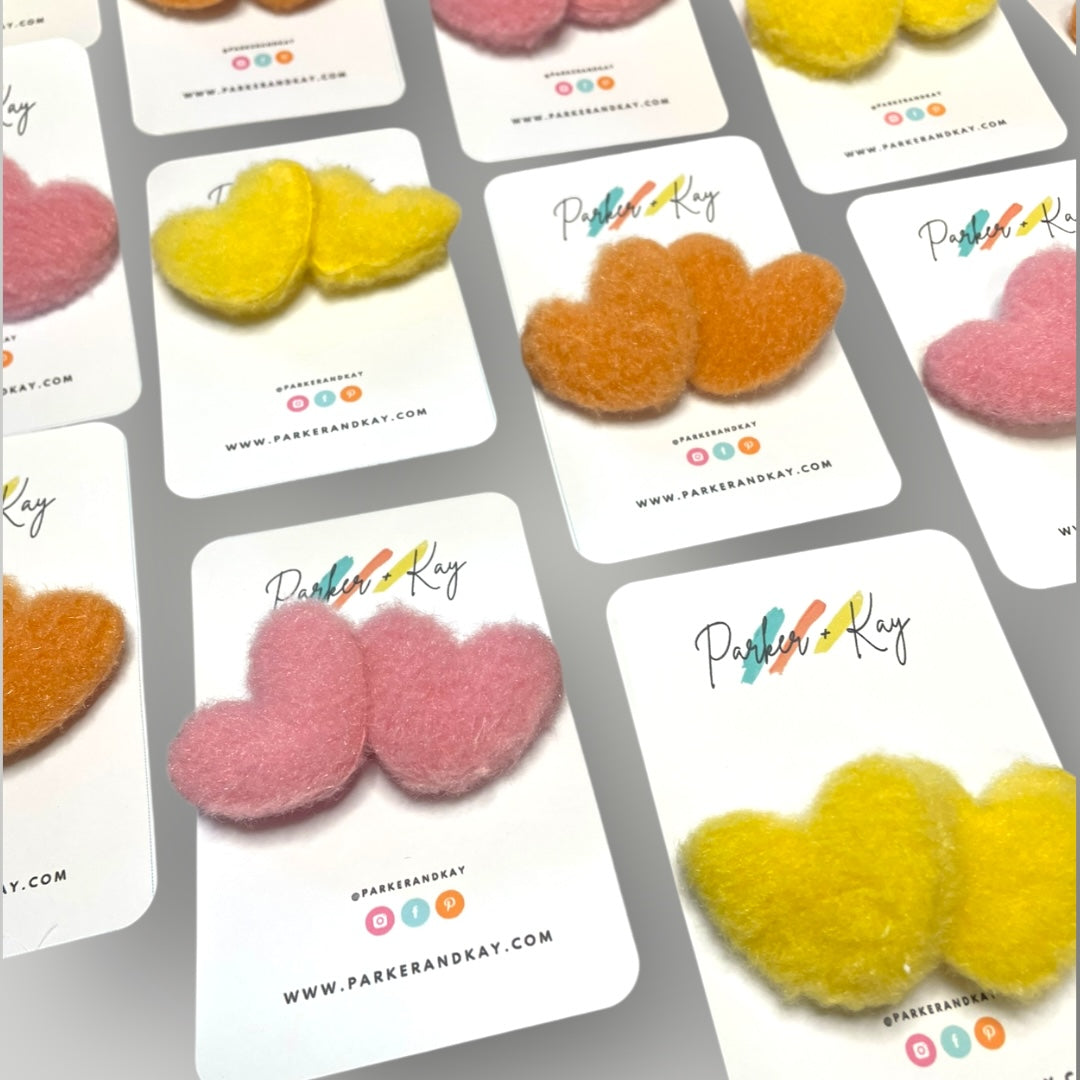 Wool Heart Hair Ties