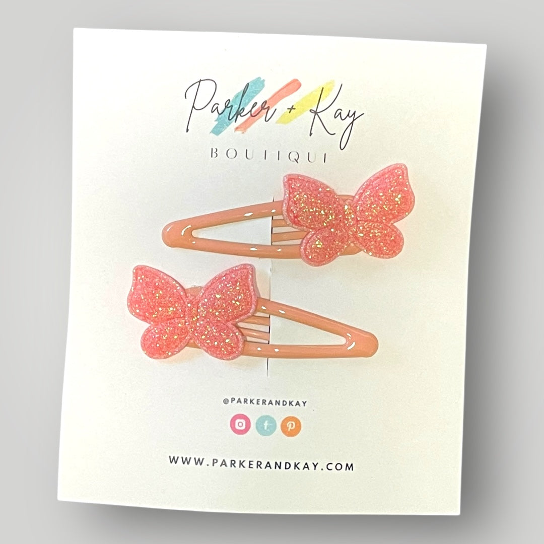 Shimmering Butterfly Hair Clips