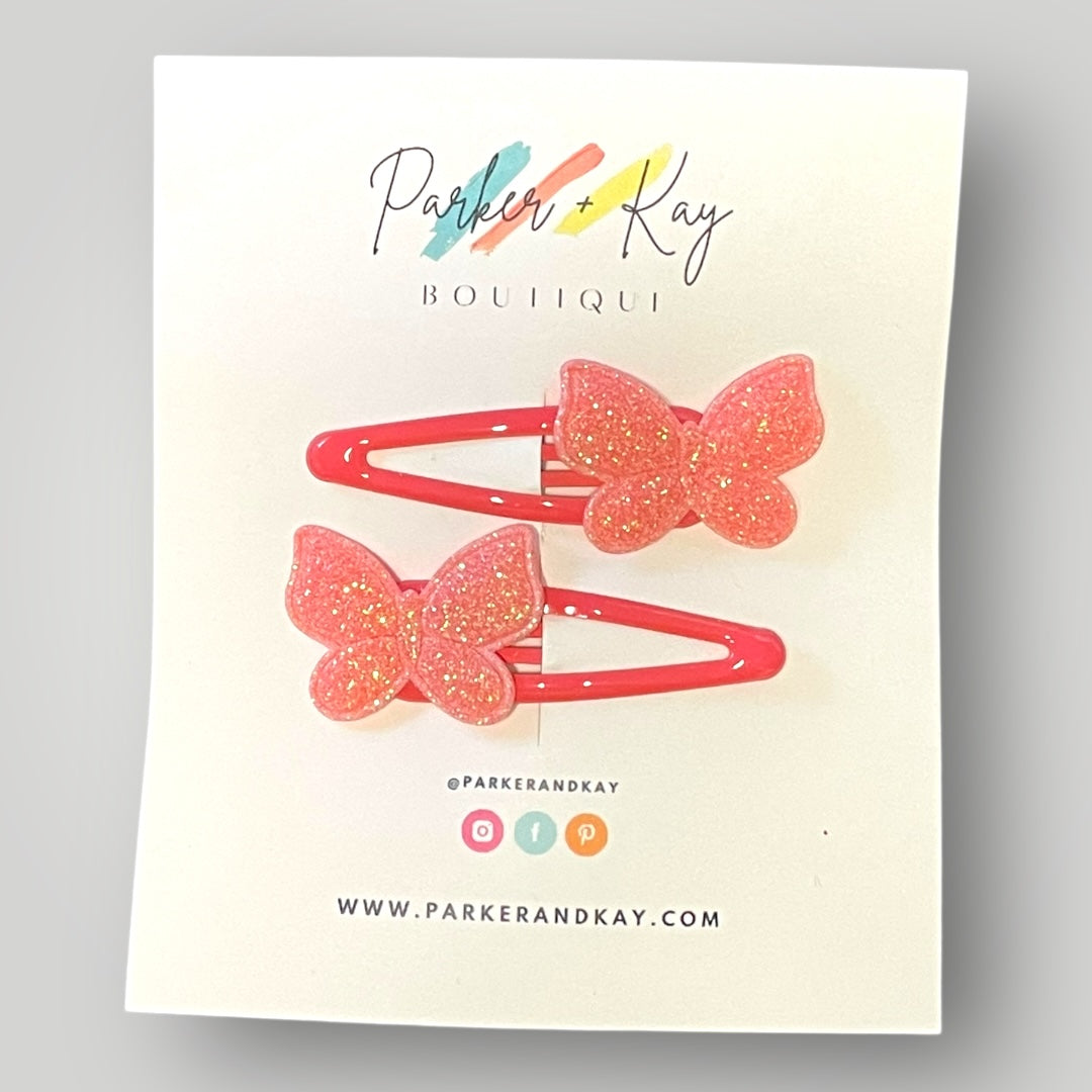 Shimmering Butterfly Hair Clips