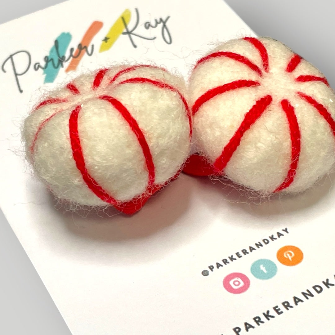 Felt Peppermint Hair Ties