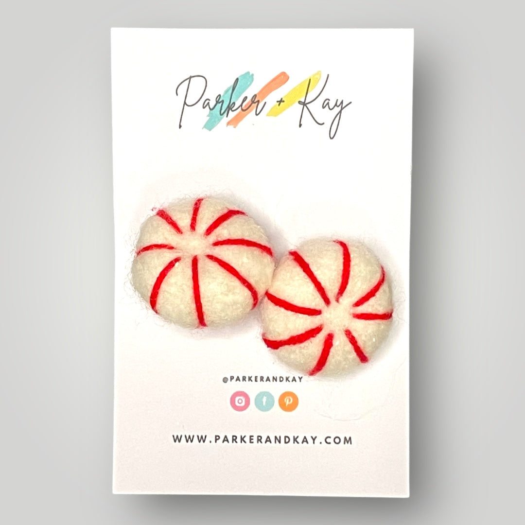 Felt Peppermint Hair Ties