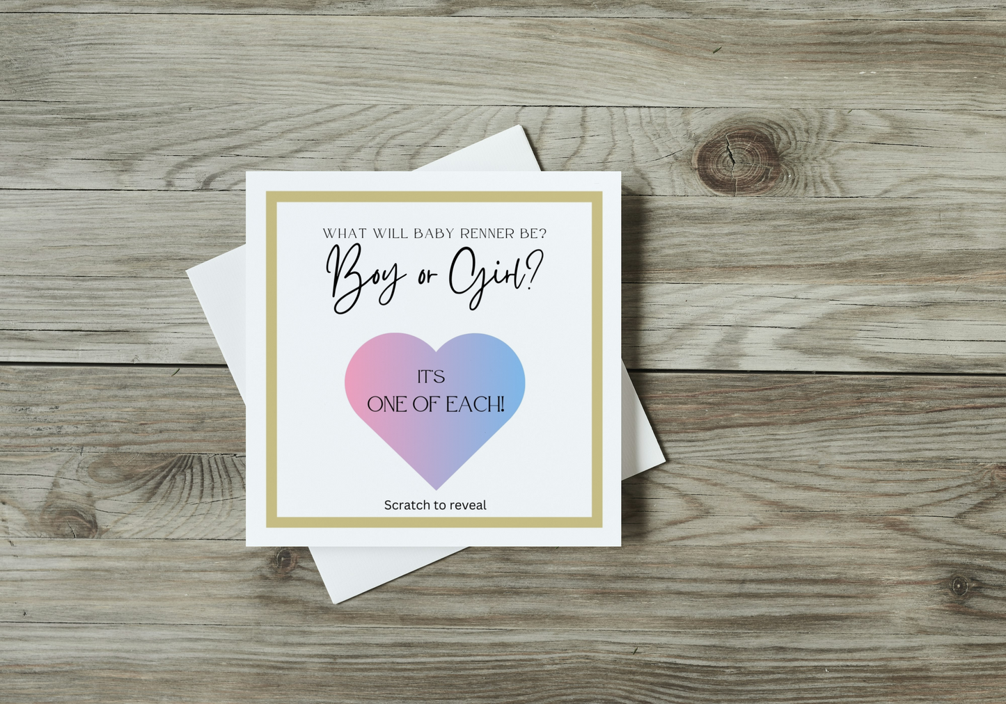 Classic Gender Reveal Scratch-off Card
