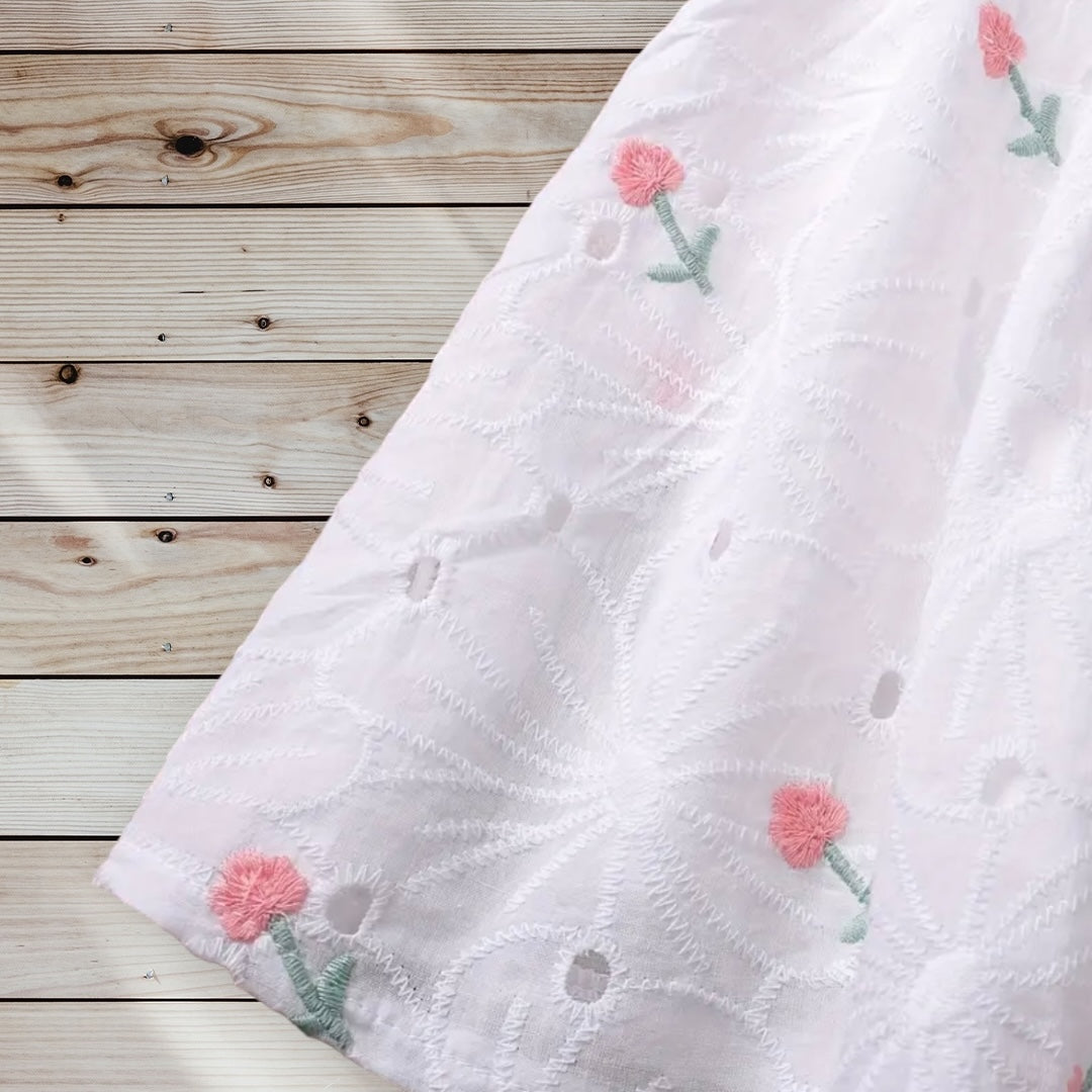 JESSICA Floral Embroidered Eyelet Dress