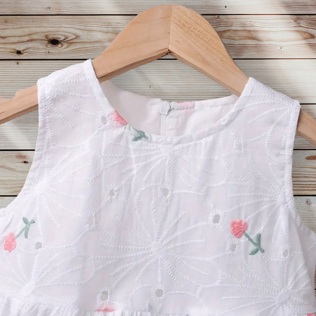 JESSICA Floral Embroidered Eyelet Dress