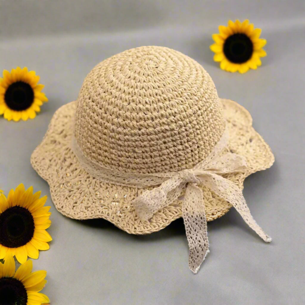 Girl's Scalloped Brim Sun Hat