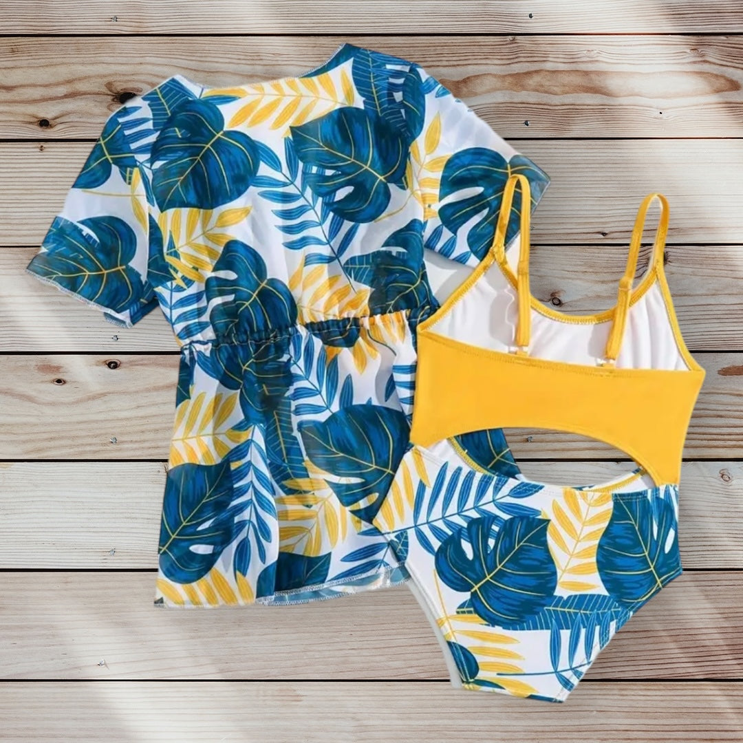 STACIA Tropical Print Swimsuit & Cover-up Set
