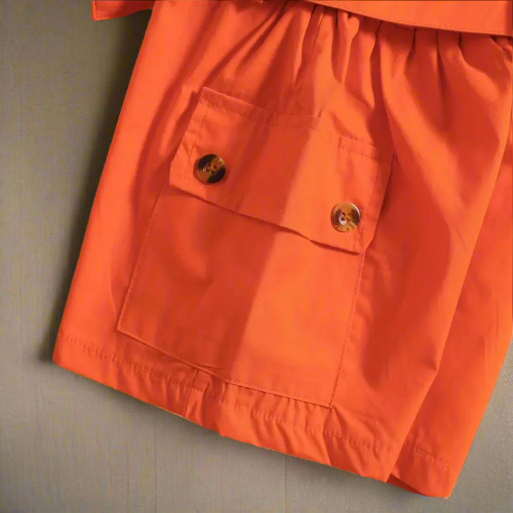 Orange Cropped Top + Shorts Set