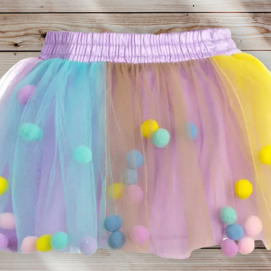 Girl's Pom Pom Skirt