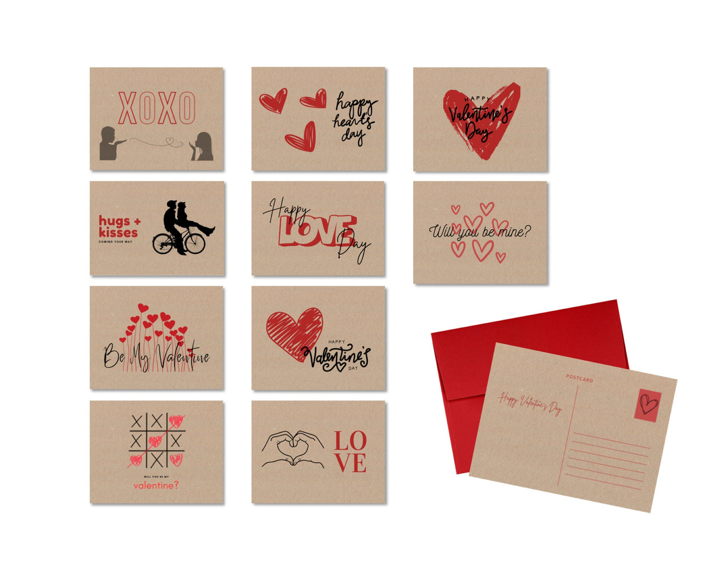 Valentine's Postcards (Set of 10)