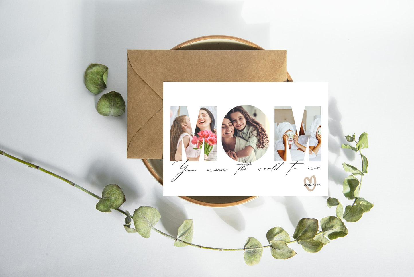 Mom Photo Greeting Card, You Mean the World to Me