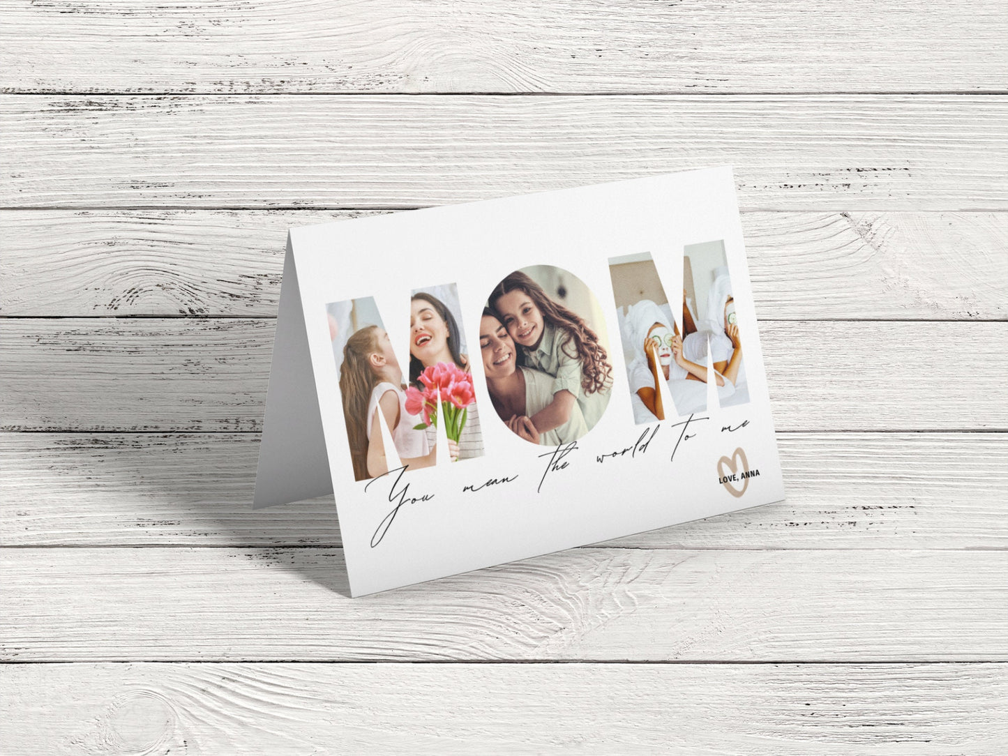 Mom Photo Greeting Card, You Mean the World to Me