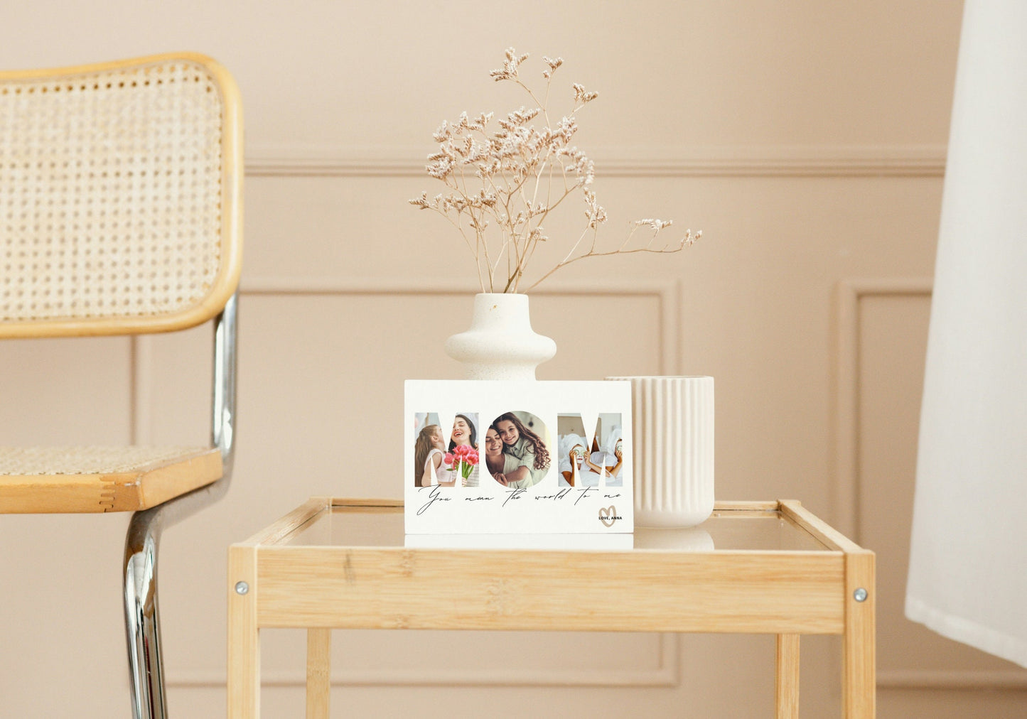 Mom Photo Greeting Card, You Mean the World to Me