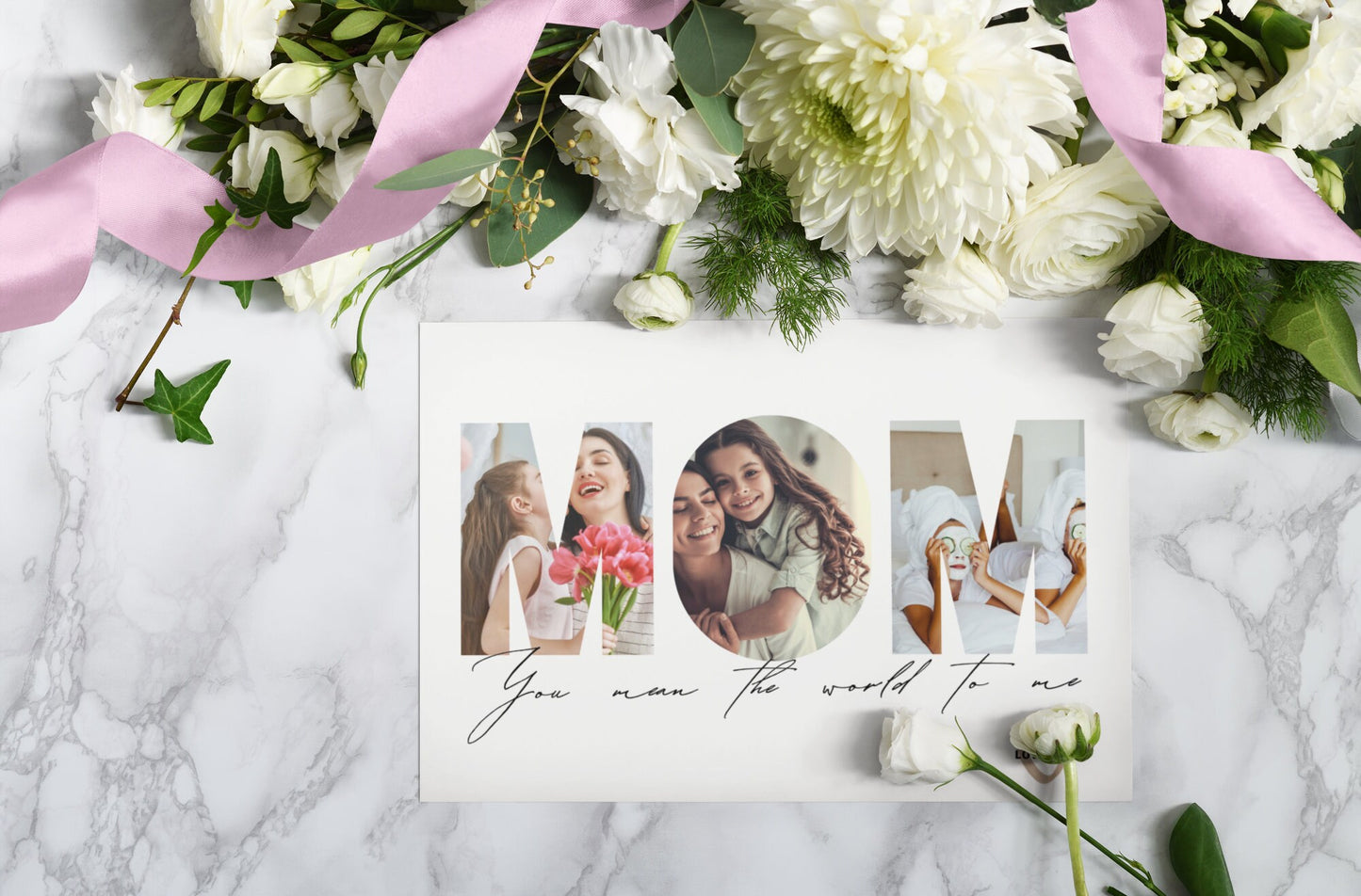Mom Photo Greeting Card, You Mean the World to Me