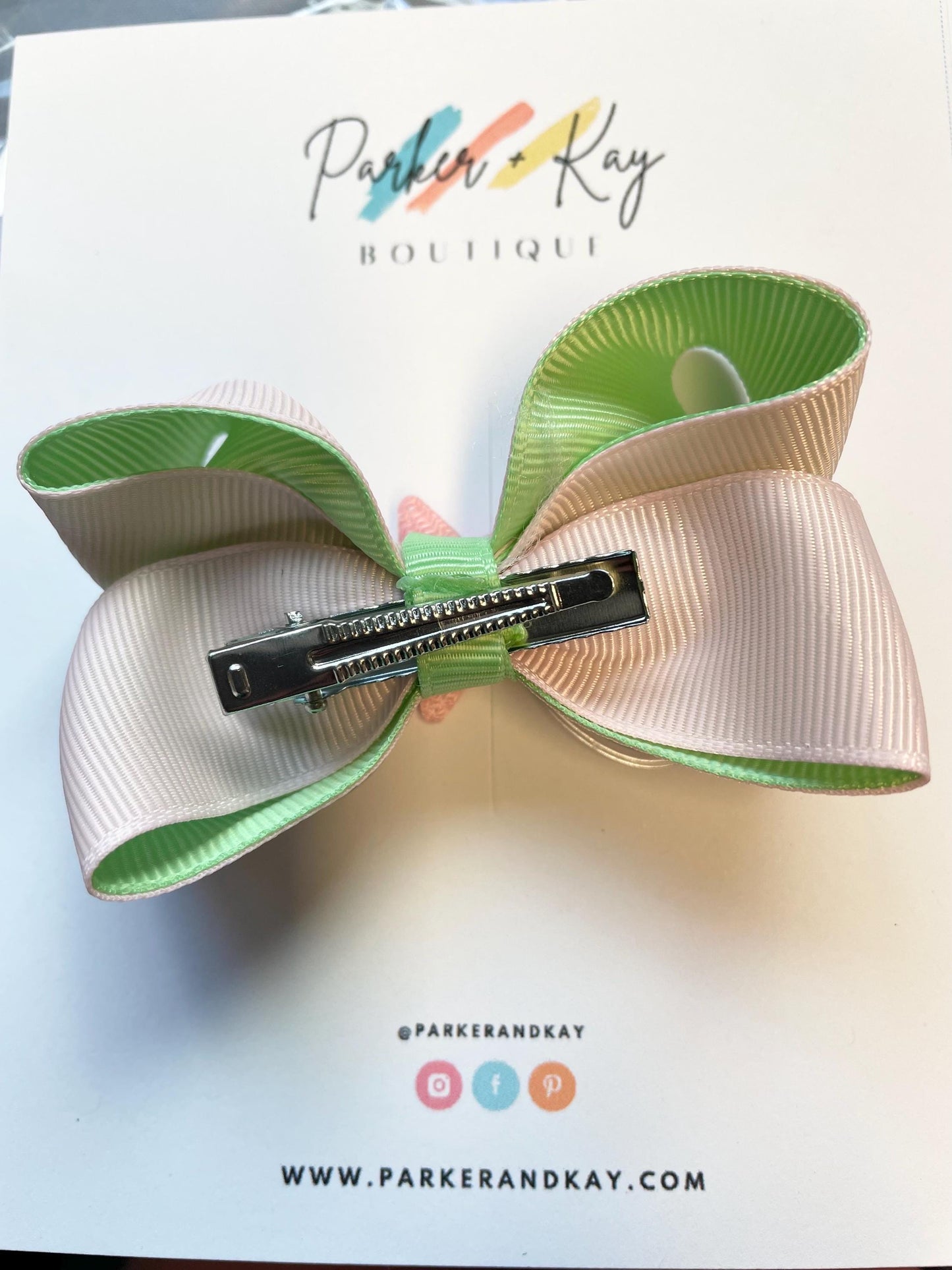 Two-Toned Twisted Shaker Hair Bow