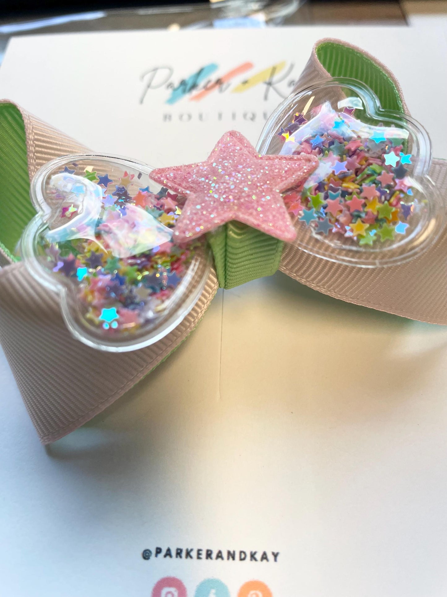 Two-Toned Twisted Shaker Hair Bow