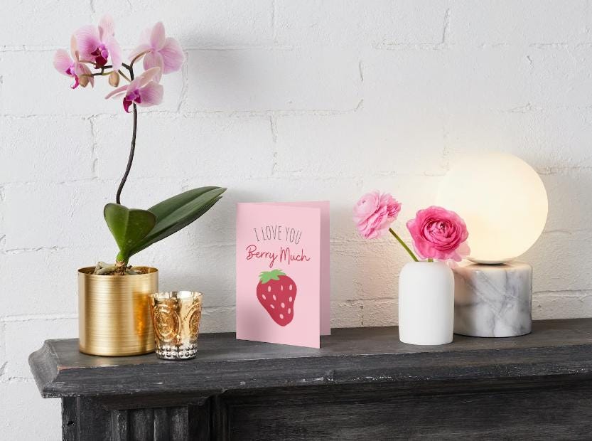 Valentine’s I Love You Berry Much Greeting Card