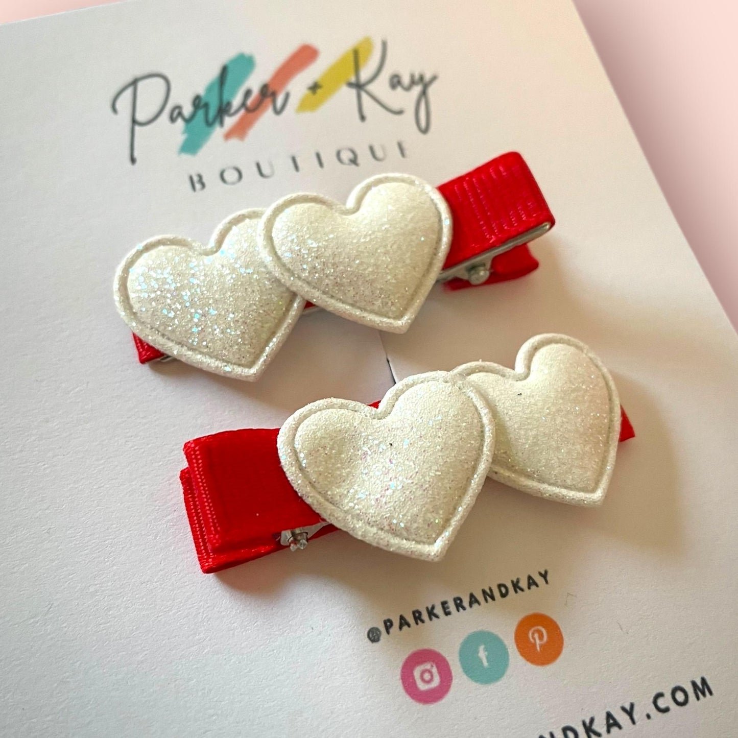 Valentine’s Little Heart Hair Clips