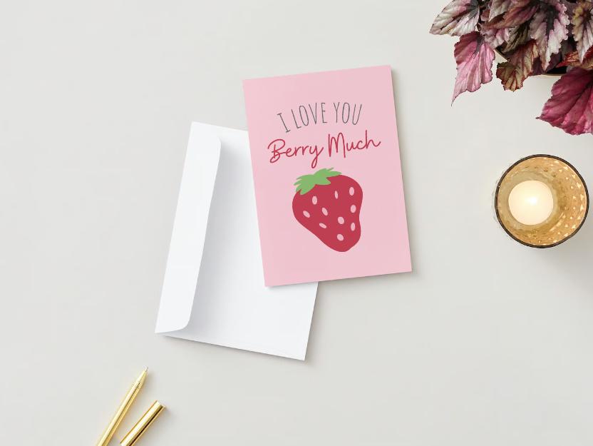 Valentine’s I Love You Berry Much Greeting Card