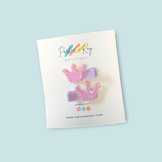 Sparkling Crown Hair Clips
