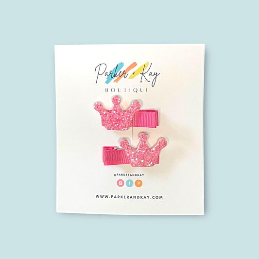 Sparkling Crown Hair Clips