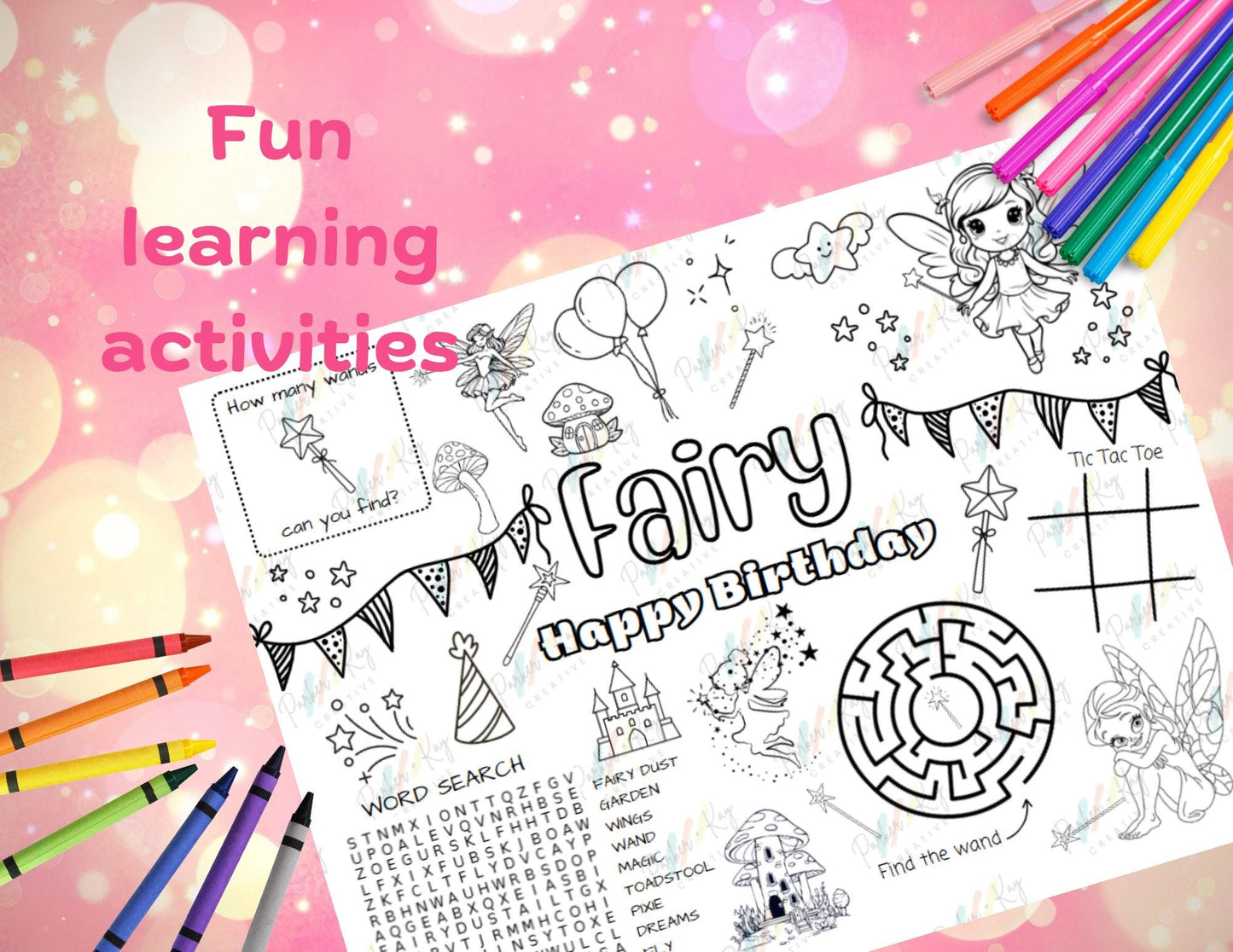 Fairy Happy Birthday Activity Sheet for Kids