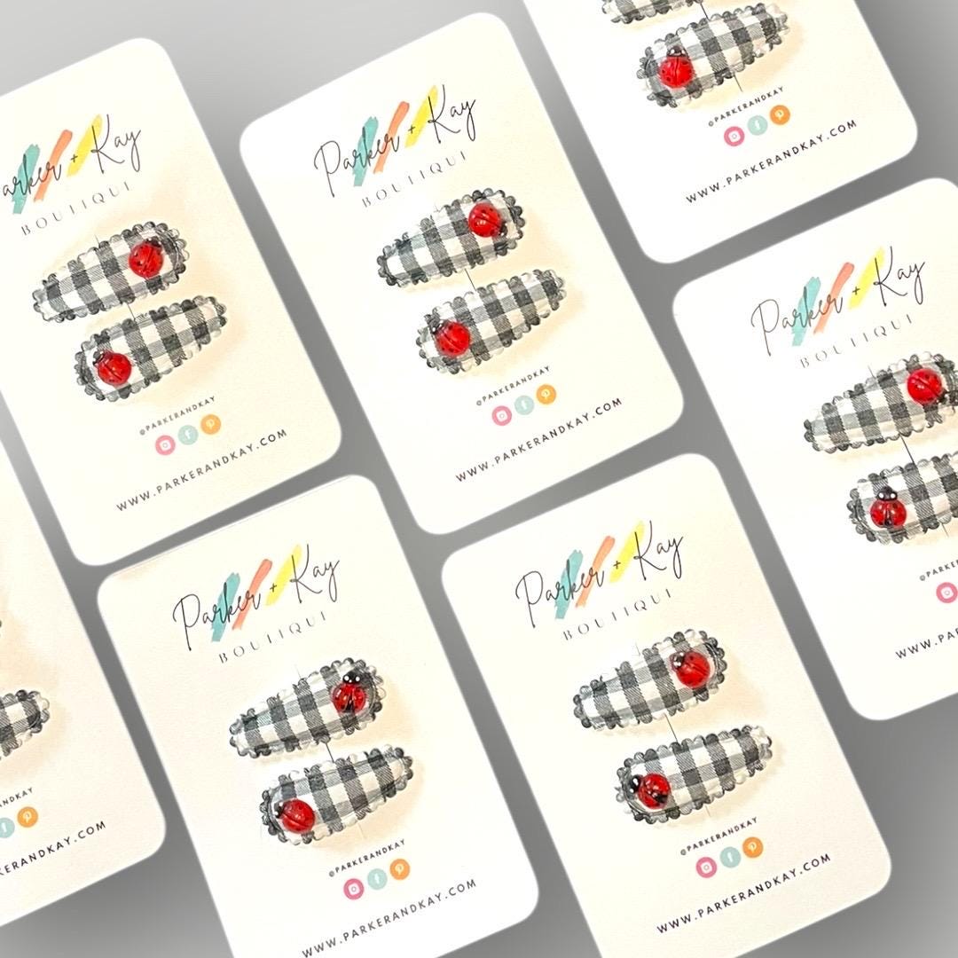 Little Ladybug Gingham Clips