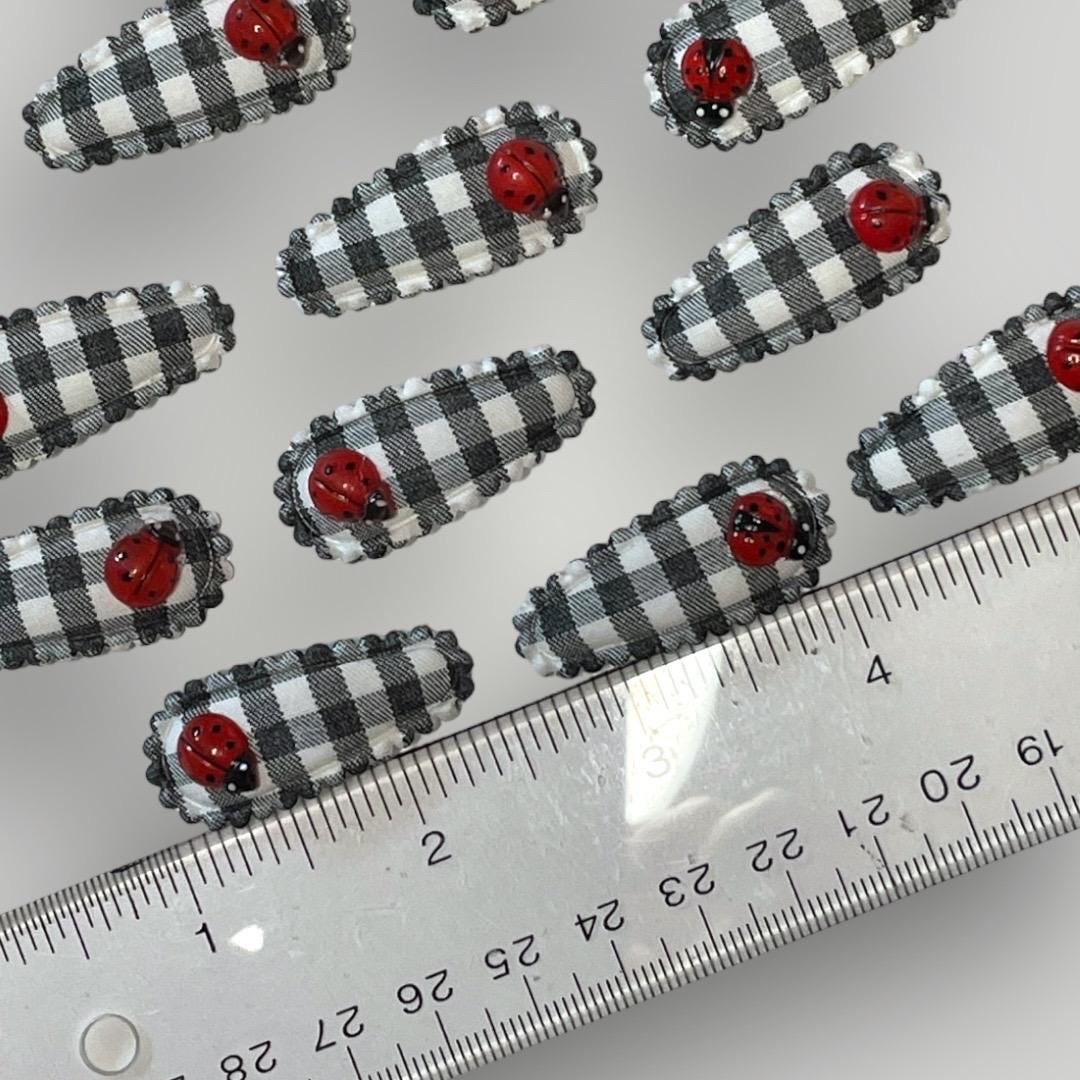 Little Ladybug Gingham Clips