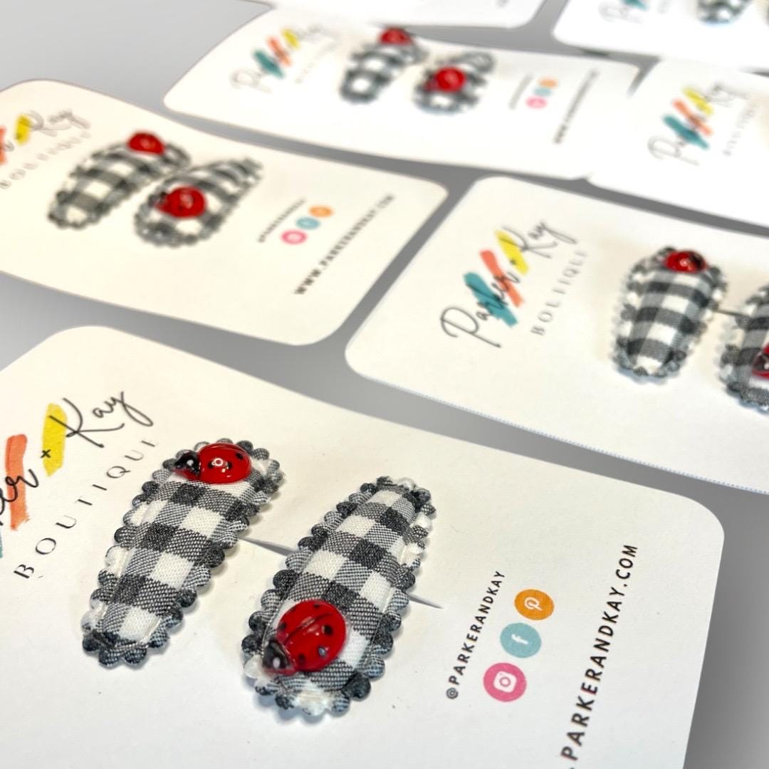 Little Ladybug Gingham Clips