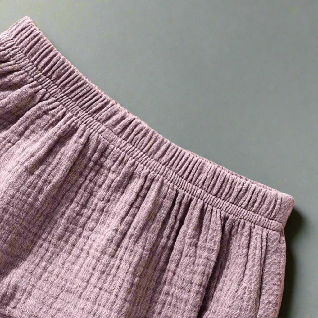Dusty Purple Muslin Top + Bloomers Set