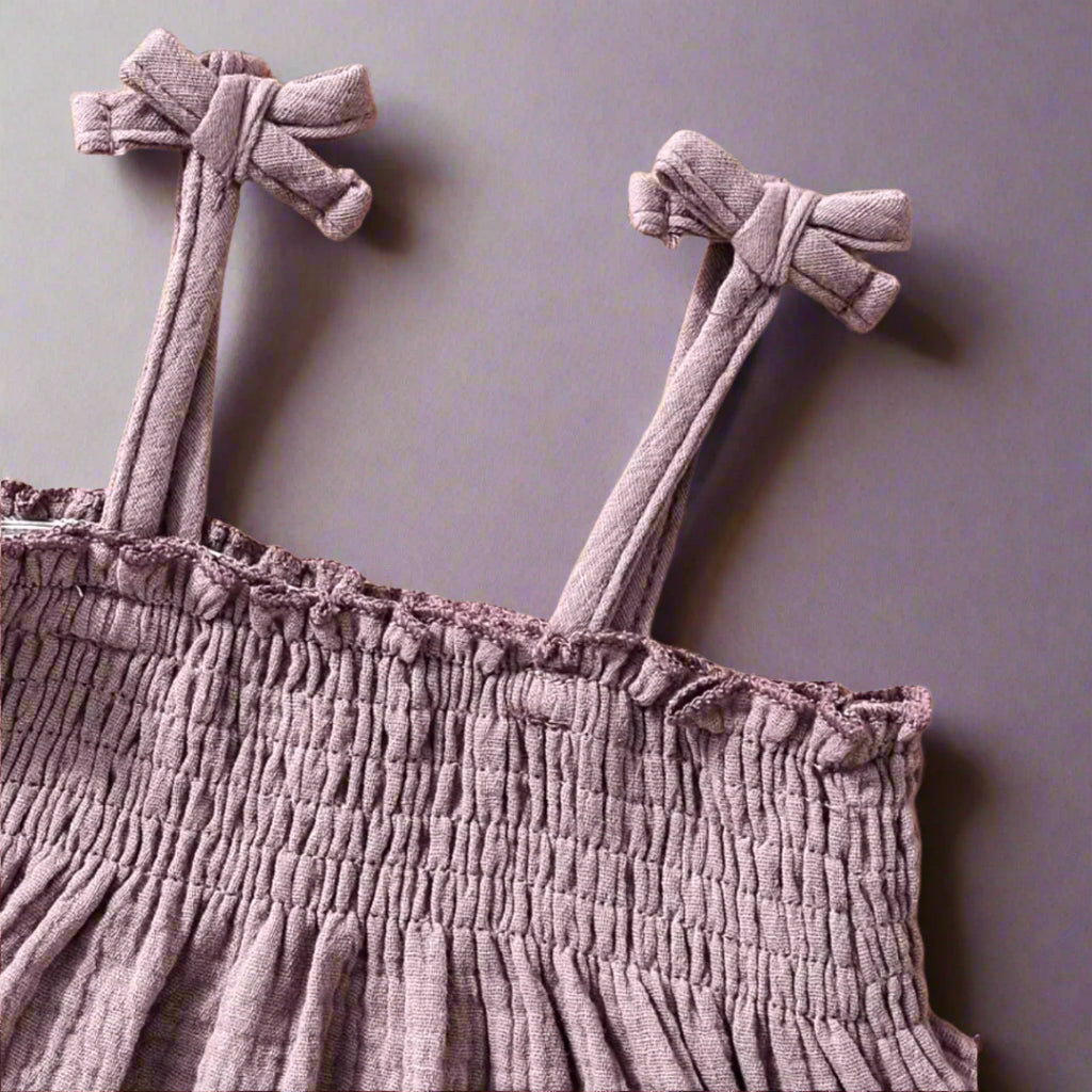 Dusty Purple Muslin Top + Bloomers Set