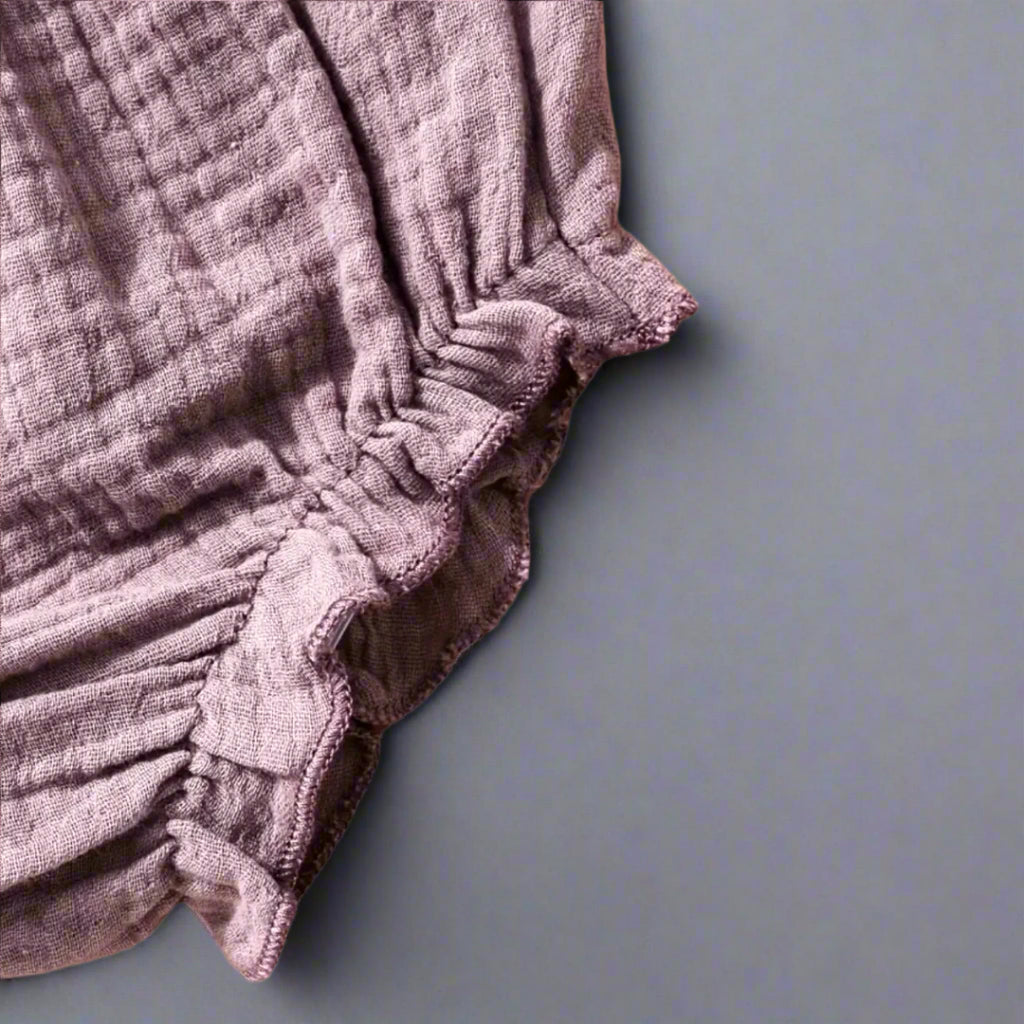 Dusty Purple Muslin Top + Bloomers Set