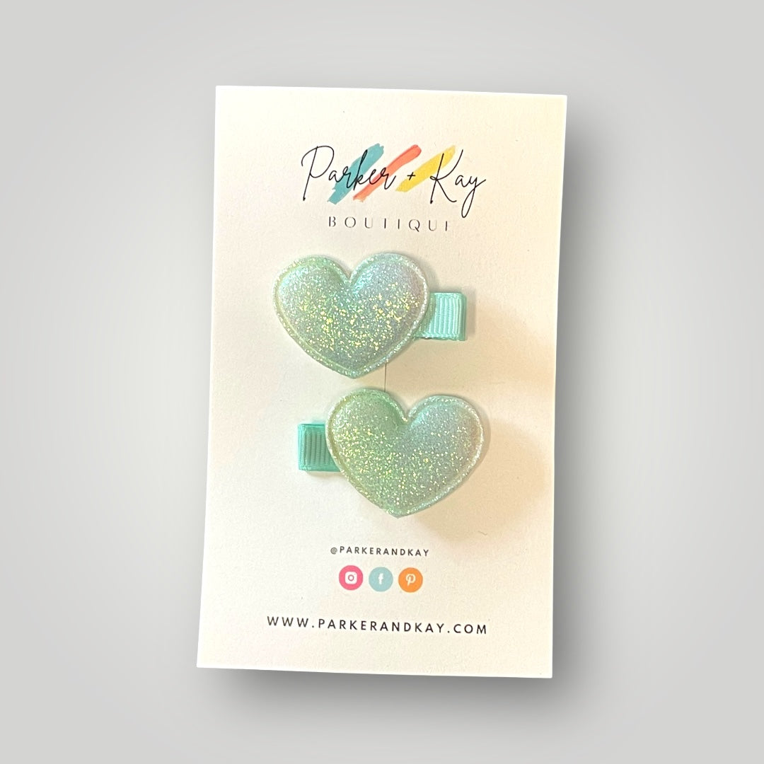 Unicorn Heart Hair Clips