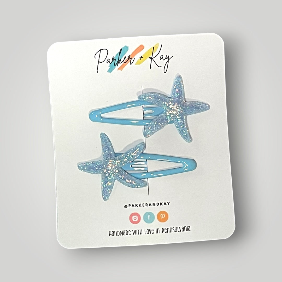 Shimmering Starfish Snap Clips