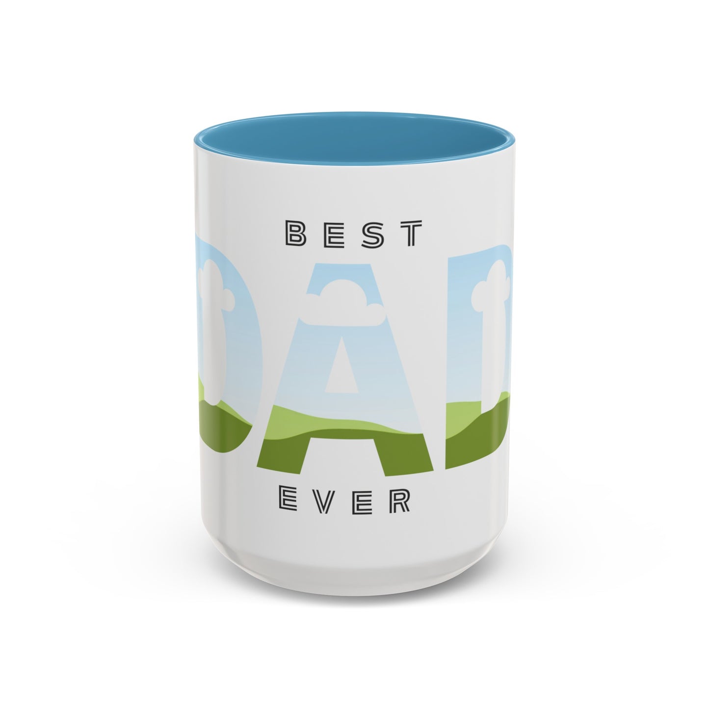 BEST DAD EVER Personalized Accent Coffee Mug (11, 15oz)