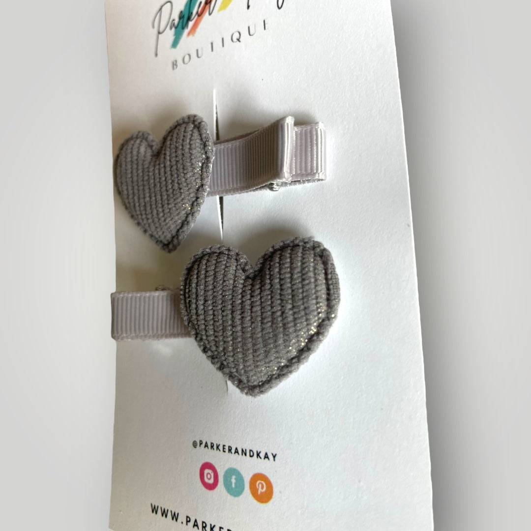 PATTY Textured Hearts Hair Clips