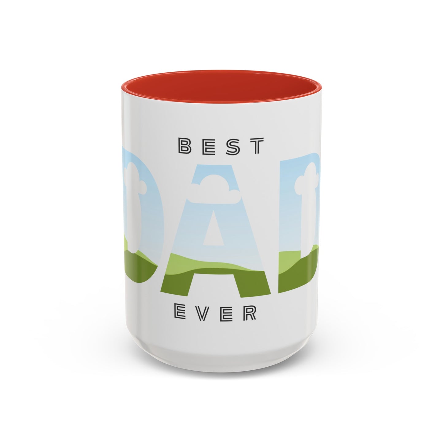 BEST DAD EVER Personalized Accent Coffee Mug (11, 15oz)